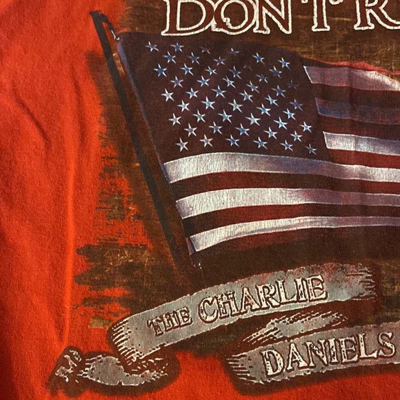 Murina The Charlie Daniels Band Unisex Large Red Short Sleeve Cotton Tee Shirt - Picture 10 of 11